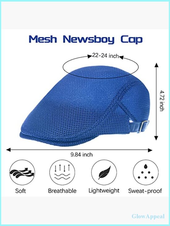 3 Pack Mesh Newsboy Caps Adjustable Summer Beret Hats for Outdoor main image 5